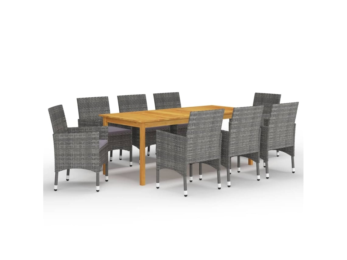 Juego de comedor de jardín gris Dkd Home Decor
