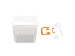 Recipiente Hermético Para Almacenar Alimentos Con Tapa De Botón Pulsador Para Arroz, Harina, Salsas, 1700 Ml, Transparente.