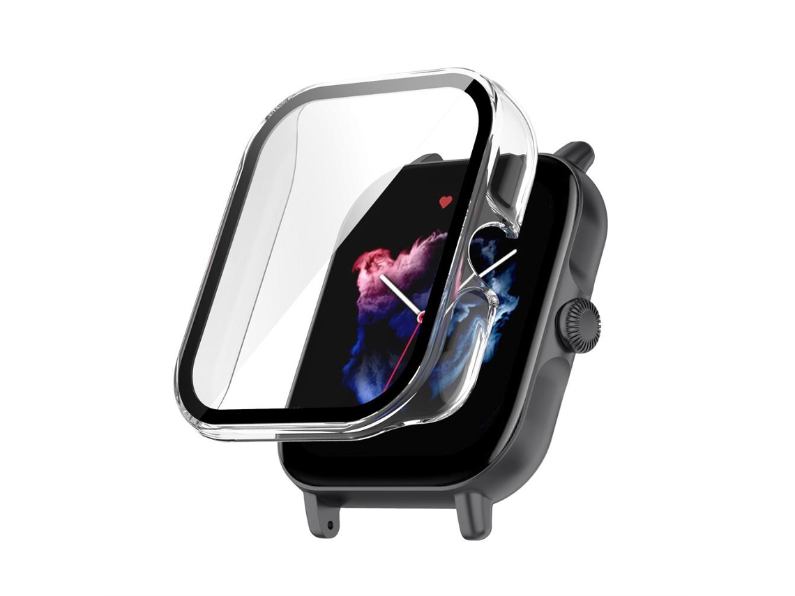 Capa De Proteção Completa Para Smartwatch Amazfit Gts3 Com Película De Vidro Temperado Transparente