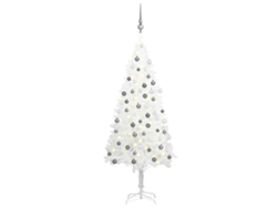 Árbol de Navidad VIDAXL preiluminado con luces y bolas blanco (120 cm)