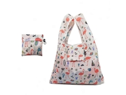 Bolso plegable Vogue con estampado floral, ideal para ir de compras, un bolso de mujer moderno y portátil con estampado de flamencos, reutilizable y de gran tamaño.