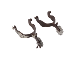 2 espuelas de vaquero retro con icono de jardín de vacas