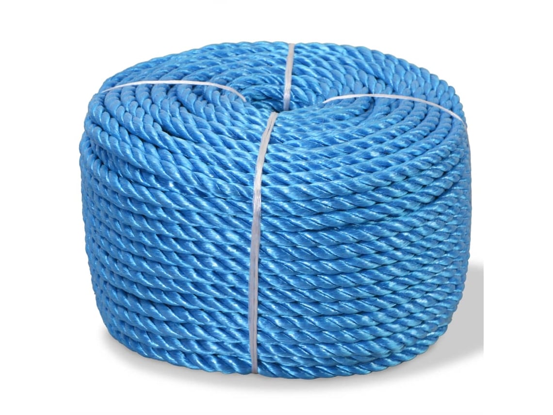 vidaXL Cuerda torcida de polipropileno 12 mm 250 m azul