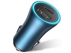 Cargador De Coche Usb C Pd Qc Rápido Puertos Yemaesre Azul