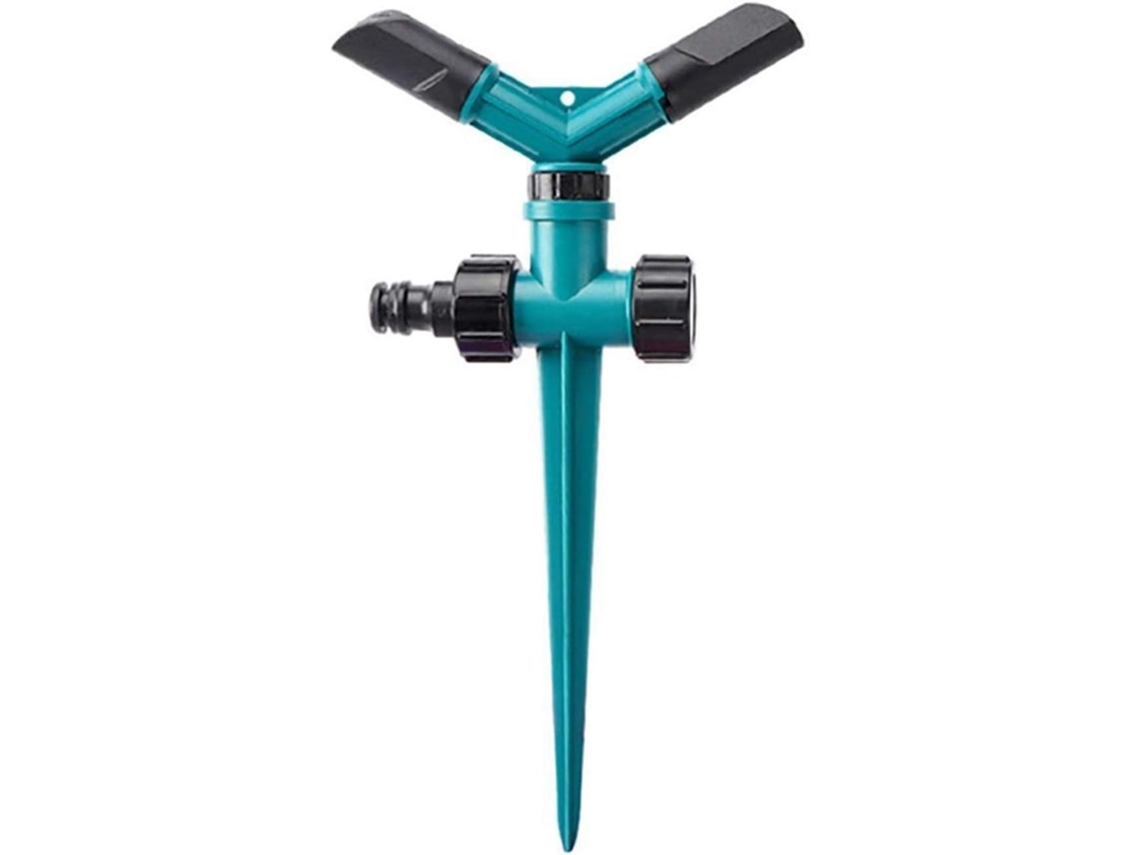 Aspersor automático de jardín con rotación de 360 grados para conexiones de manguera. (Color transparente)