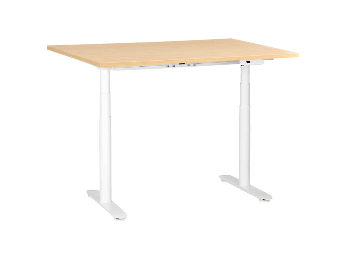 Secretária De Pé Ajustável Eletricamente Destinas Castanho Claro/branco 120 Cm 72 Cm