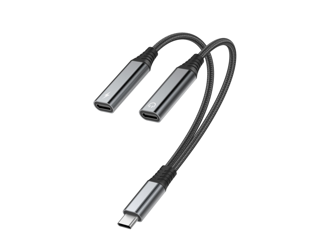 Auriculares recargables y con cable con marco de aluminio y conector tipo C a tipo C Chennnls