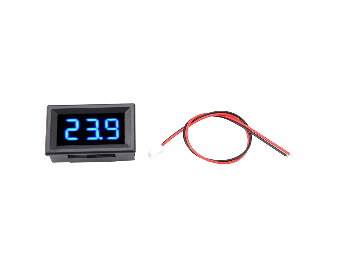 Voltímetro Digital De 0,56 Pulgadas Con Pantalla Led, Dos Cables, Cc 2,5-30 V Para Coche, Motocicleta Y Batería - Azul