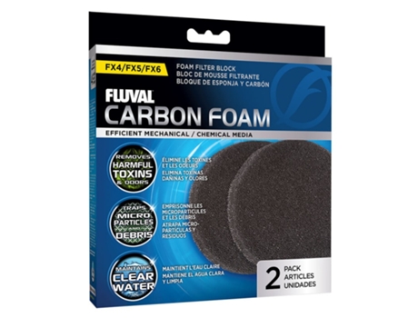 FLUVAL Filtro Externo Fx5/6 Foamex/Carbono Longo Uso 3 Unidades
