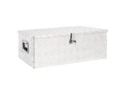 Caja de almacenamiento de aluminio plateado de 90 x 47 x 33,5 cm, DKD HOME DECOR