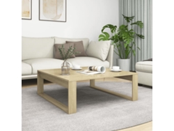 Mesa De Centro Mesa Auxiliar Mesa De Café Madera Contrachapada Roble Sonoma 100x100x35 Cm Wsd516091