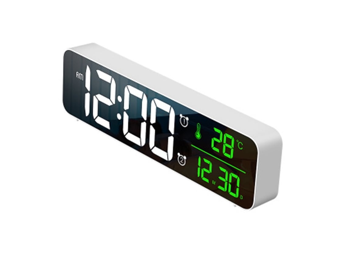 Reloj Despertador Digital Con Indicador De Fecha Y Temperatura, Sonido Estéreo, Brillo Ajustable Y Función De Carga Usb.
