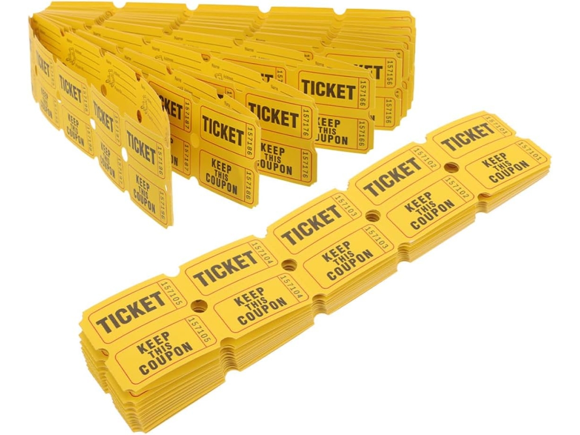 400 Boletos Amarillos Para Rifa, Muchos Juegos, Eventos Festivos, Sorteo.