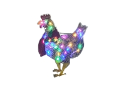 Estatua Plana De Pollo Con Luces Decorativas Para Jardín Y Decoración Navideña.