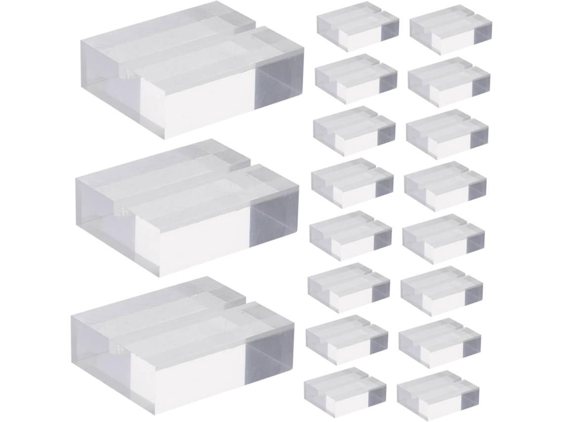 Juego De 24 Tarjeteros De Acrílico Transparente, 3 Cm, Prácticos Para La Oficina O El Restaurante.