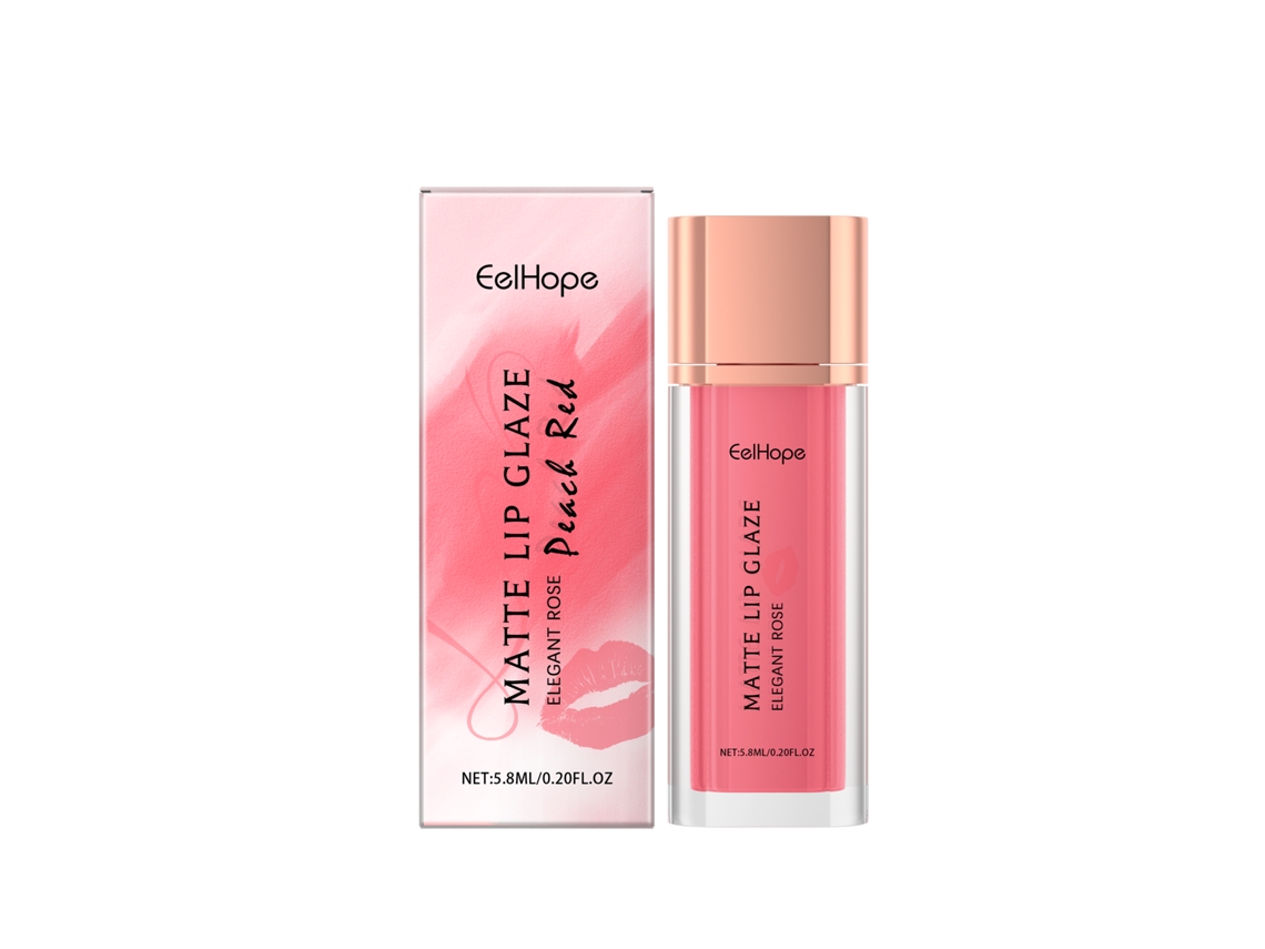 Brillo de labios mate, labial rosa melocotón
