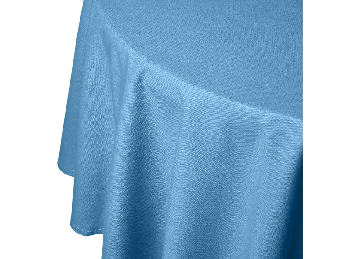 Homescapes Airforce Blue Cotton Round Tablecloth 178 Cm