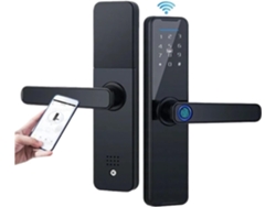 Nueva Cerradura Inteligente Biométrica K7 Negra Con Desbloqueo Remoto Mediante Aplicación Wifi Sin