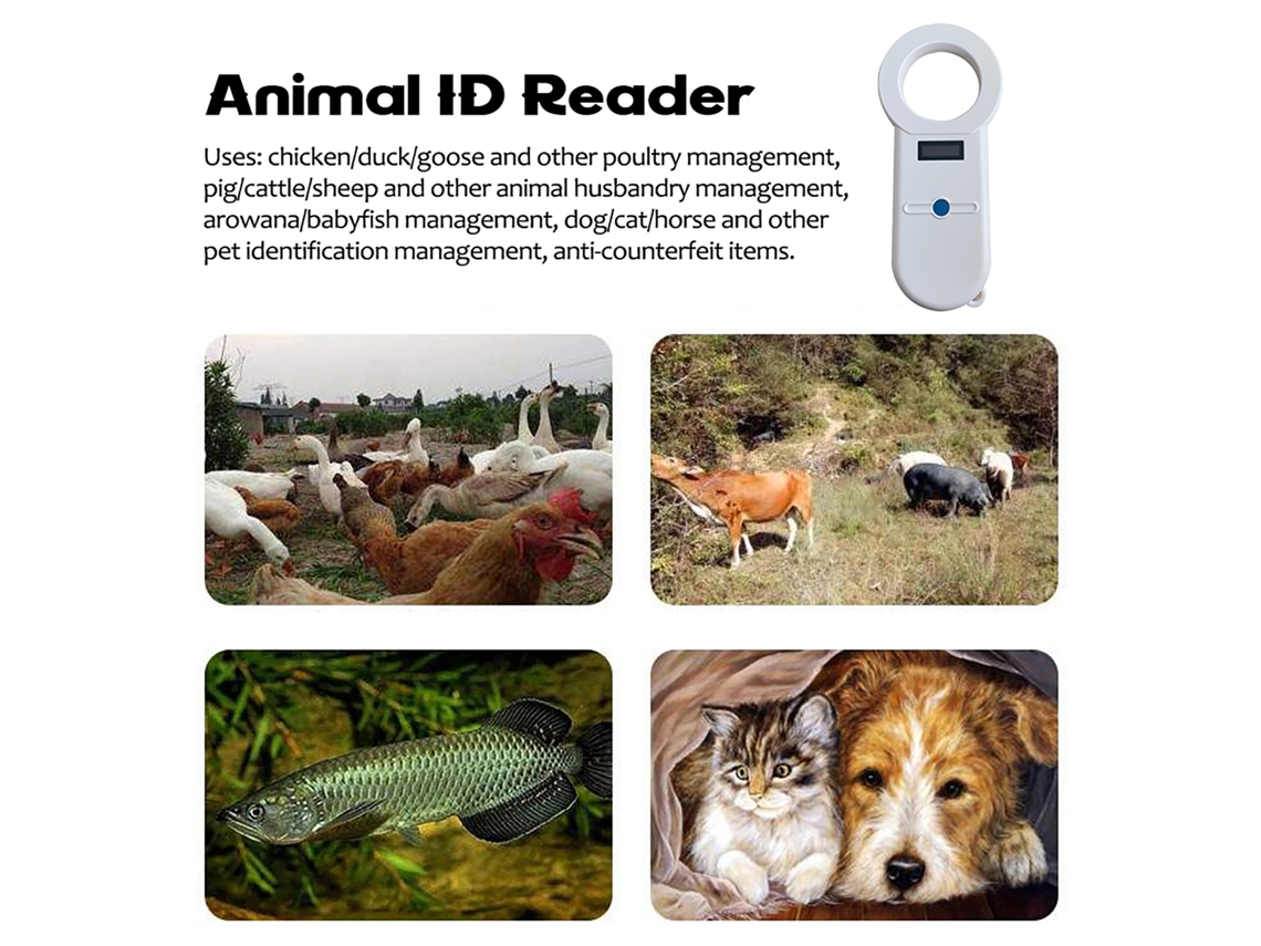 Lector de microchips USB portátil para animales ISO11784/5 (sin marca)