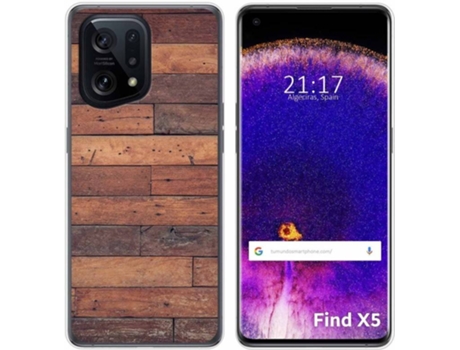 Carcasa para Oppo Find X5 5G TUMUNDOSMARTPHONE Dibujos Madera 03 Multicolor