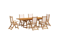 Maison Exclusive - Juego Comedor De Jardín 7 Pzas Madera Maciza Acacia Y Textileno