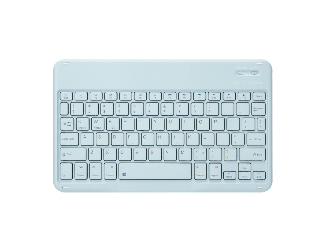 Teclado Bluetooth de 10 pulgadas, teclas cuadradas, compatible con iPad, Lenovo, Huawei y Xiaomi, inalámbrico y magnético, colorido, azul cielo. Yunzii