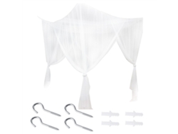 Mosquitera para cama con dosel, tamaño matrimonial/queen/king, color blanco.