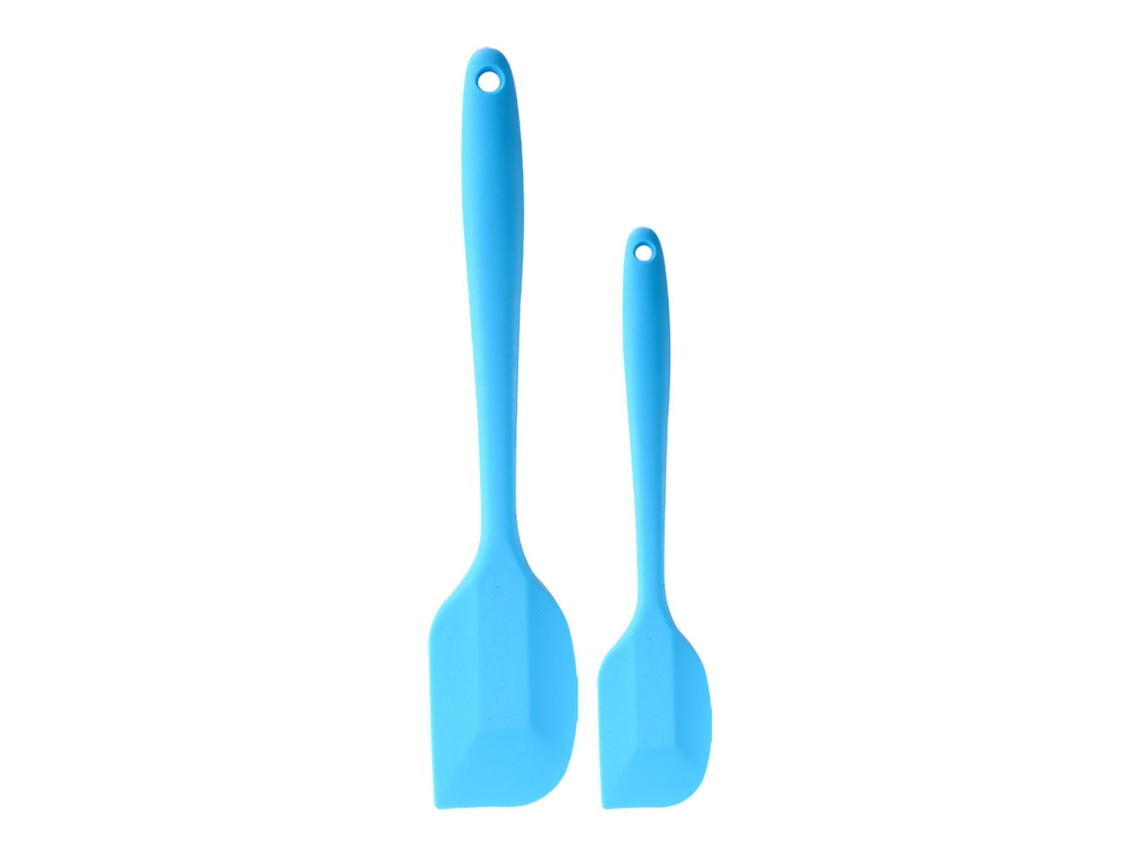 Juego De 2 Espátulas De Silicona De Grado Alimenticio Para Mezclar Mantequilla Y Crema, Raspador De Crema, Herramienta De Mezcla - Azul