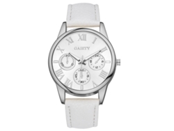 Reloj De Pulsera De Cuarzo Para Mujer Zhoulianfa Con Diamantes De Imitación Y Correa De Cuero Sintético (blanco)