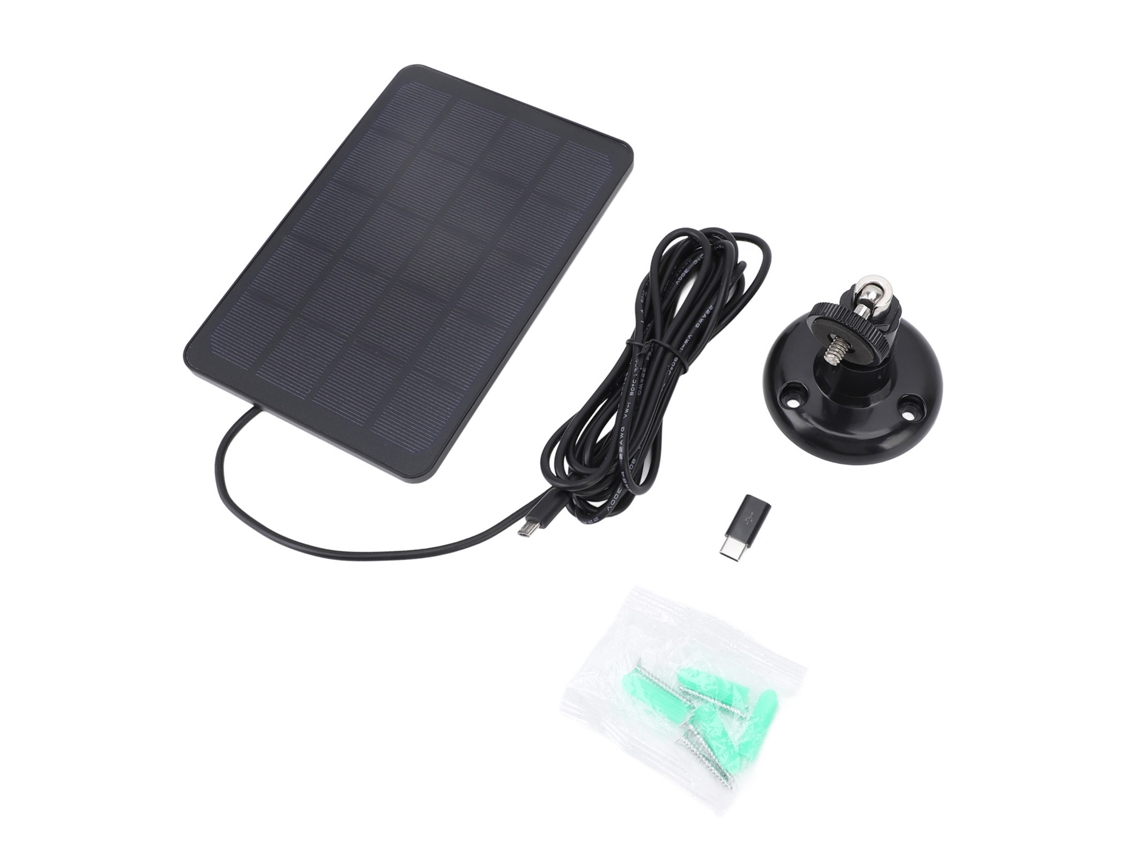 Painel Solar Para Câmera De Segurança Externa 4w 5v Usb Type C Ip65 À Prova D'água Compatível Com Eufy