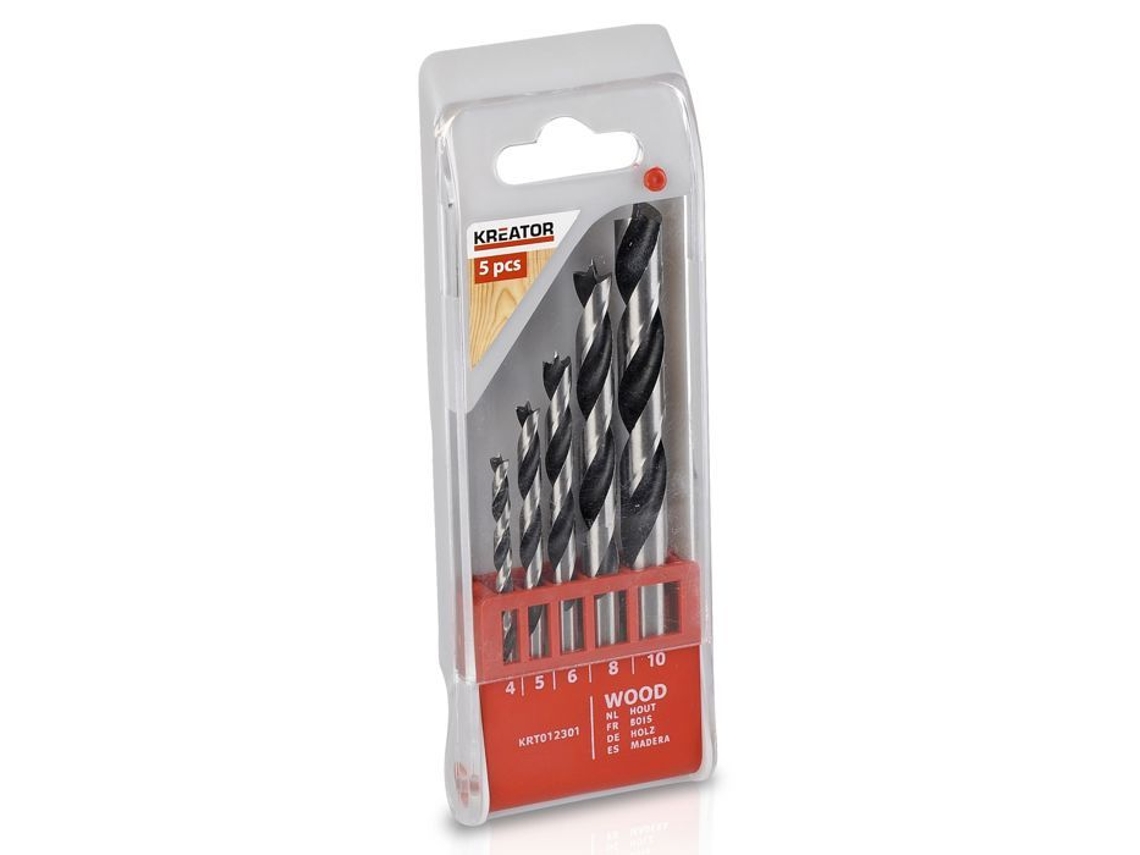 5 brocas para madera para taladro Kreator-KRT 012301