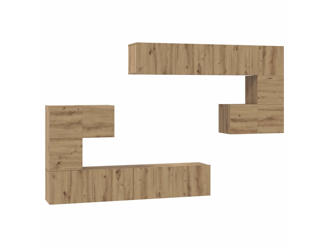 Maison Exclusive - Unidades De Tv 4 Pcs Roble Artesanal Madera Contrachapada