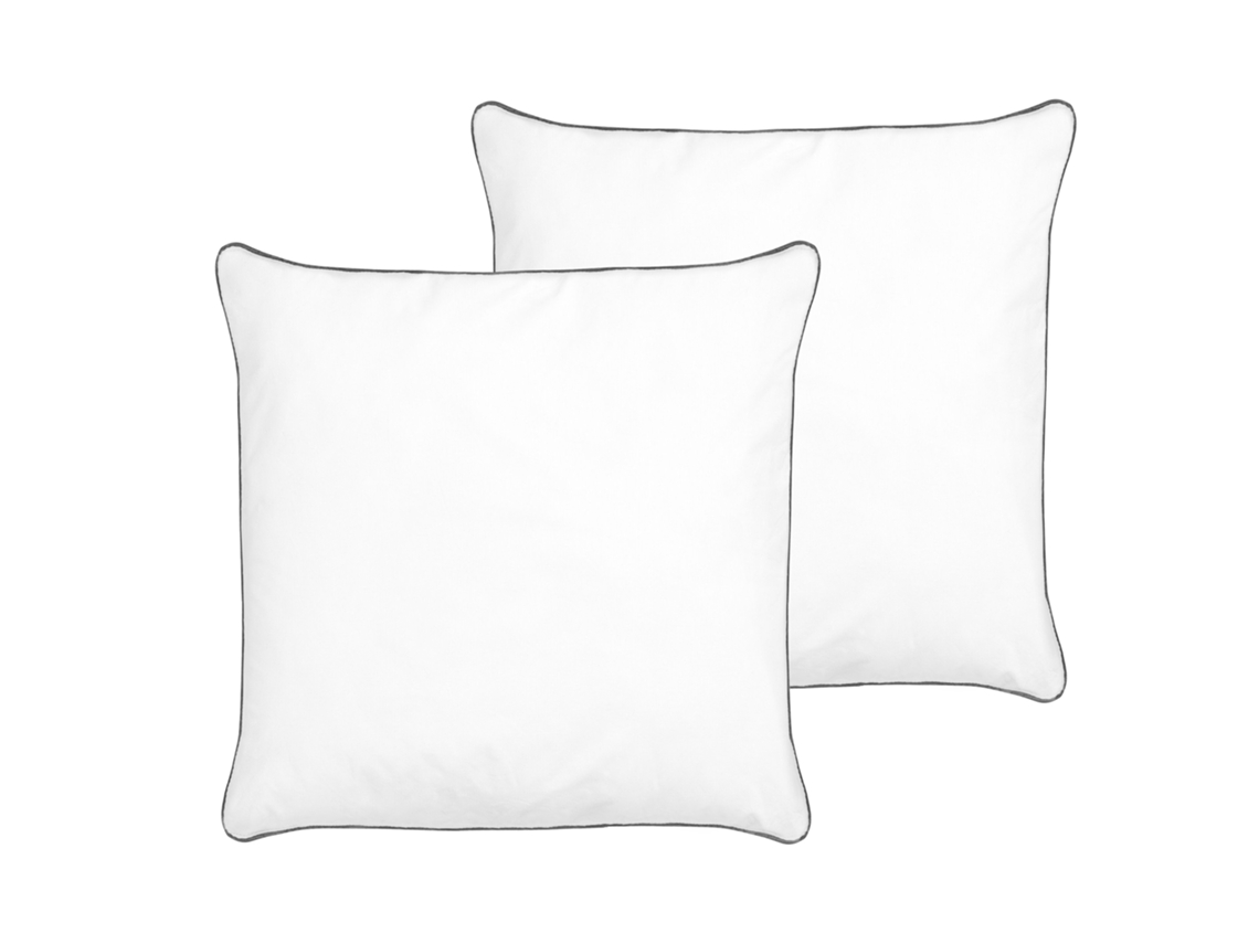 Juego de almohadas de poliéster BELIANI Pelister de Algodón japara Blanco 80x80x7