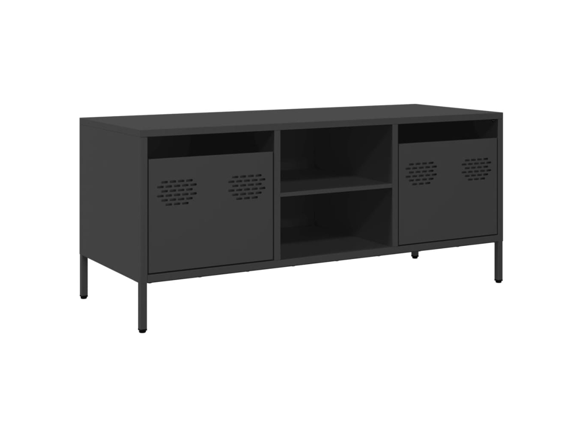 Maison Exclusive - Mueble Para Tv Acero Laminado En Frío Negro 101,5x39x43,5 Cm