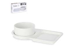 Juego de 2 piezas de tazón y plato de porcelana para brunch