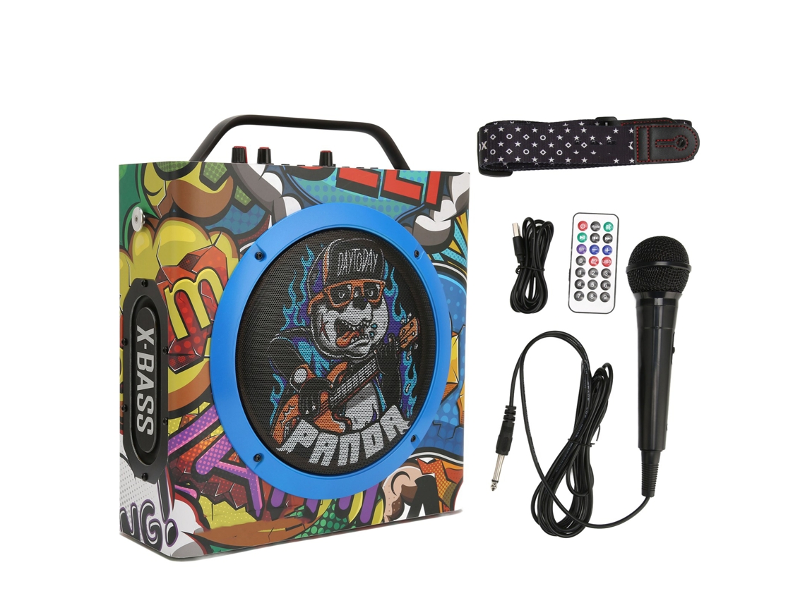 Altavoz De Baile Bluetooth Inalámbrico Portátil Con Subwoofer Y Karaoke Para Exteriores