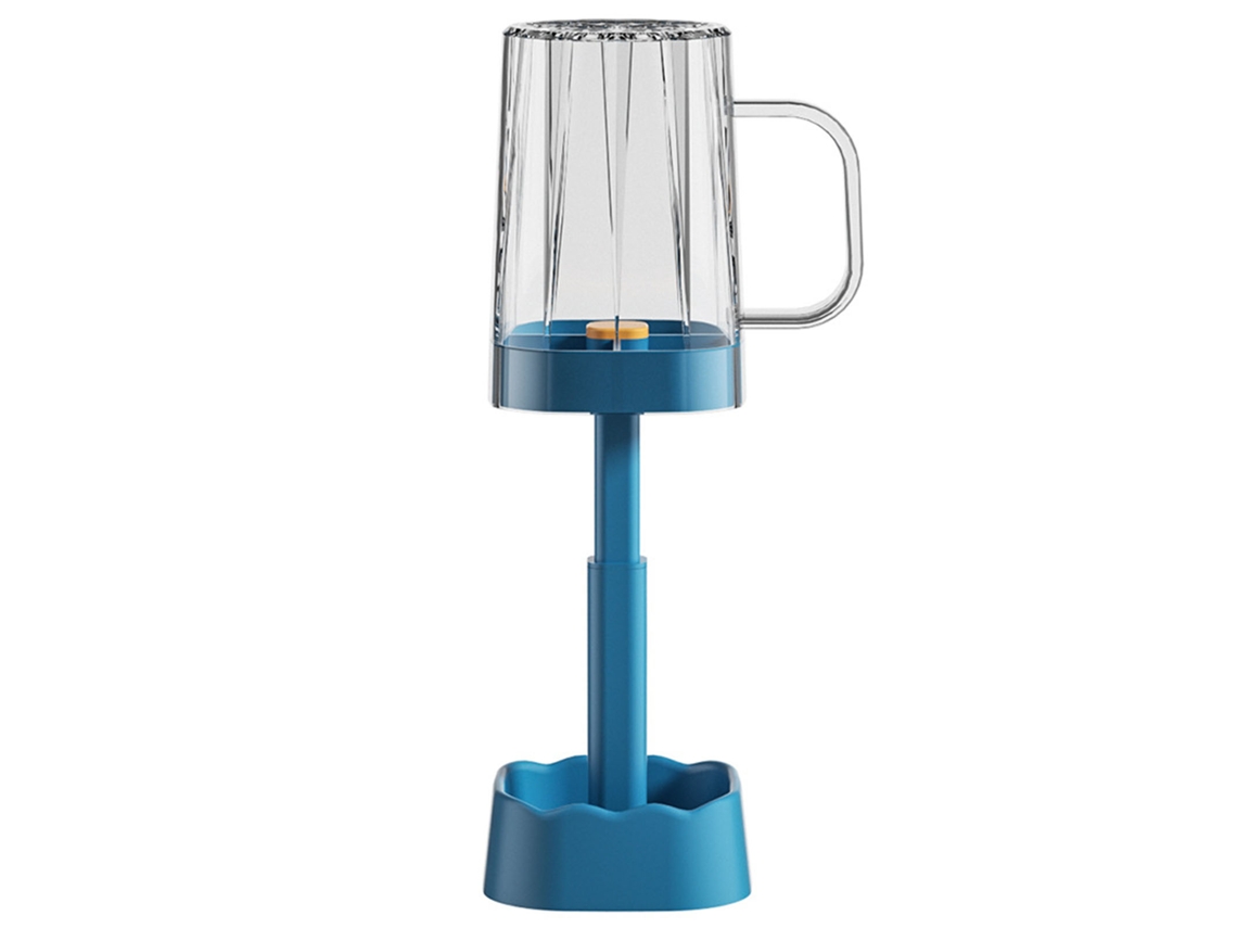 Portacepillos multifuncional con vaso de enjuague y asa para viajes en casa, azul