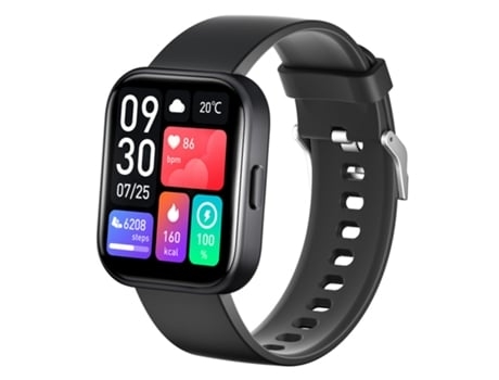 Smartwatch 20 Pulgadas Pantalla Curva 3D Batería con 60 Días de Tiempo de Espera 100 Modos Deportivos Negro AUJEZON
