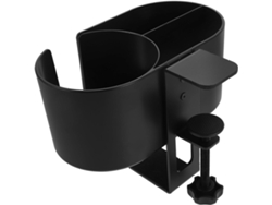 Soporte de mesa para vasos con soporte para auriculares, organizador de bolígrafos extraíble y compartimento de almacenamiento. SFUSHOS