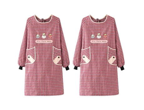 2 nuevos delantales de cocina para el hogar, monos de catering de cintura para cocinar, delantales de manga larga de algodón rojo vino