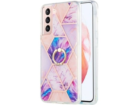 Funda Samsung Galaxy S21 5G HFS-HOUSE Mármol con Anillo de Soporte (Morado)