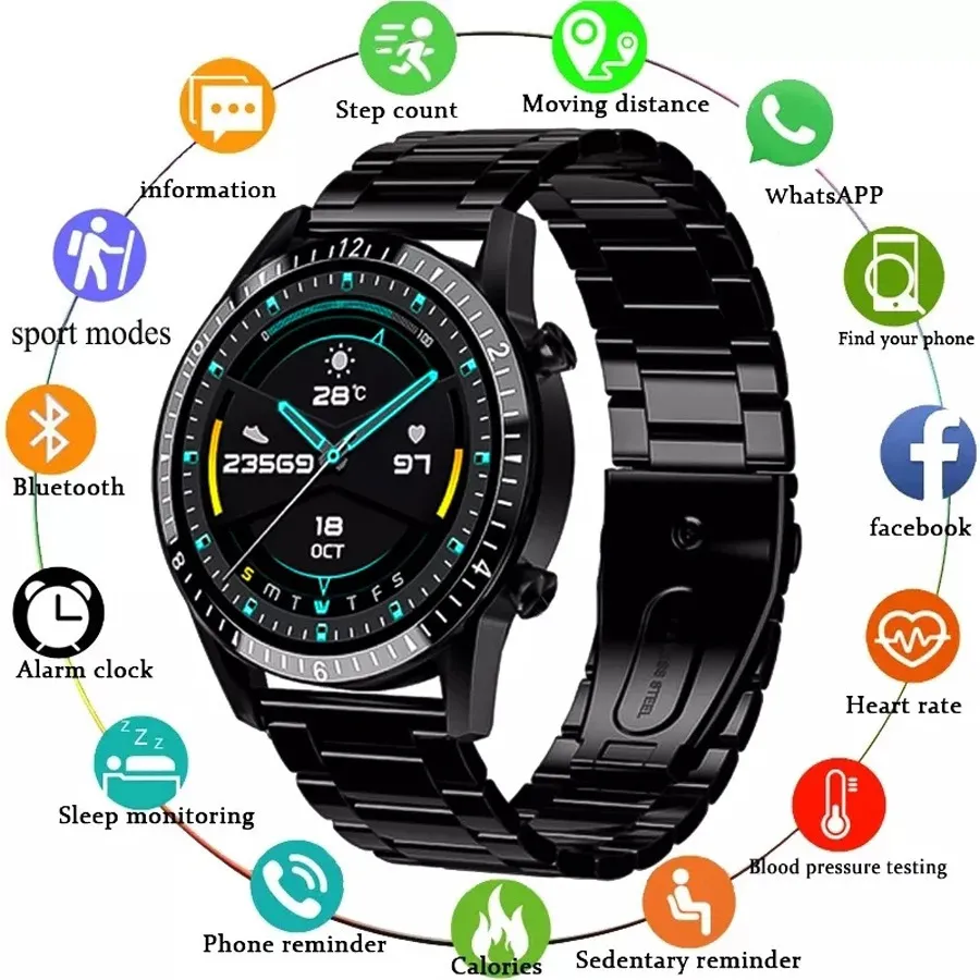Reloj inteligente para hombre con pantalla de temperatura corporal vayotoy