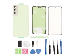 Kit Capa Vidro Traseira E Tela Frontal Para Samsung Galaxy S22 Amarelo