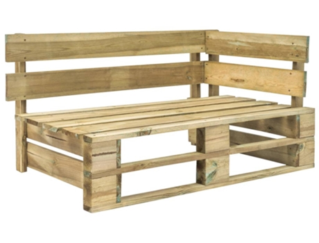 vidaXL Banco de esquina de palés para jardín madera