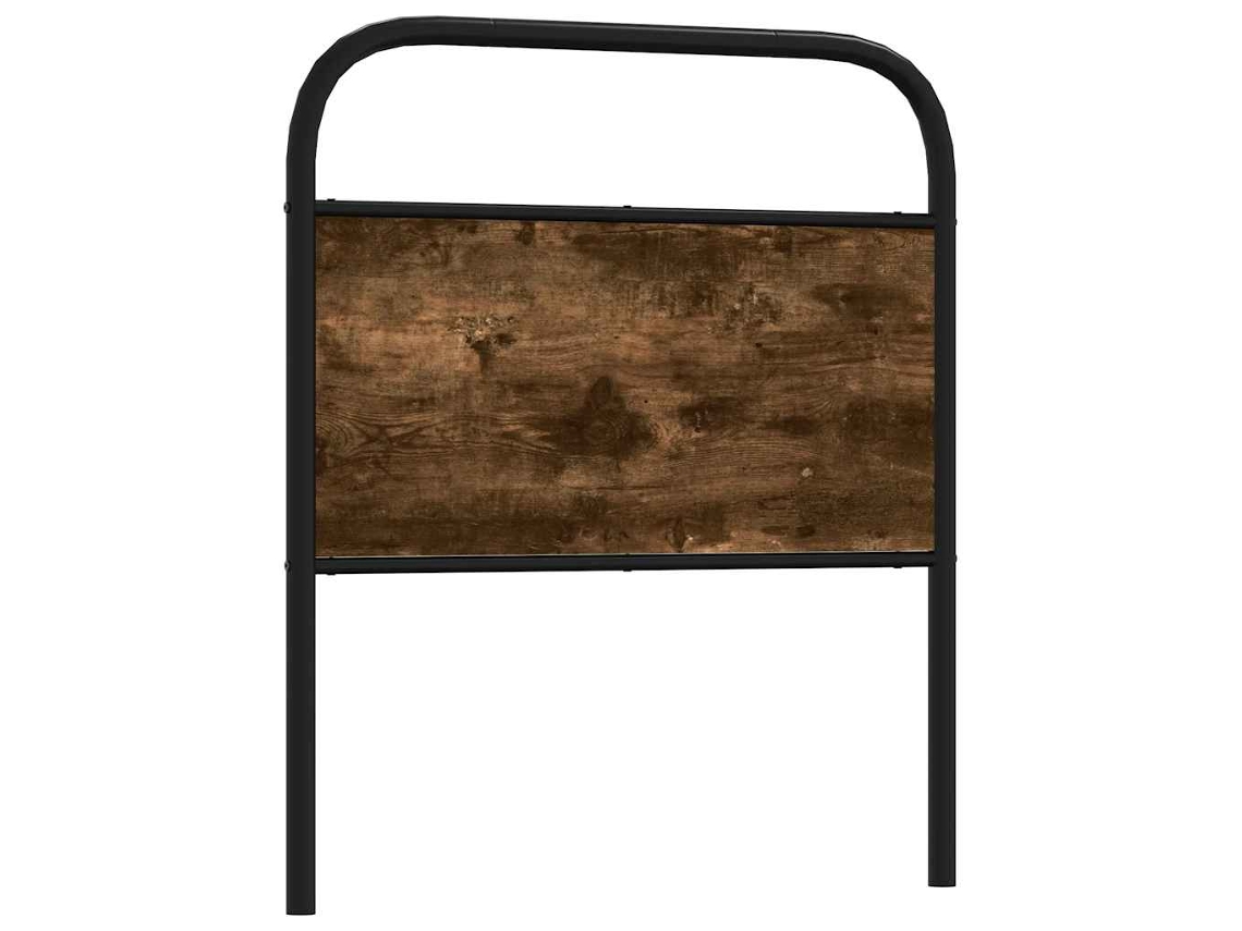 Cabecero De Acero Y Madera De Ingeniería Roble Ahumado 75 Cm