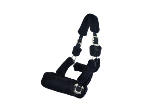 Cabezada de viaje para caballo con vellón de peluche Kavalkade
