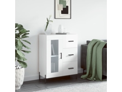 Aparador De Madera Contrachapada Blanco Brillante 69,5x34x90 Cm