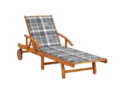 Tumbona Lounger de Jardín con Cojín Madera de Acacia Maciza