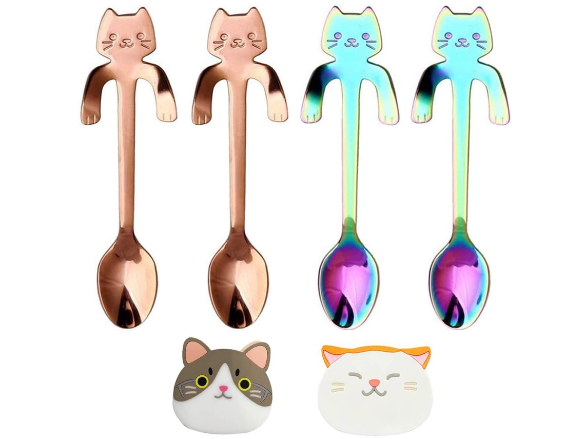 Juego de cucharas - Juego de cucharas para gatos con soportes de silicona NEVEANCE