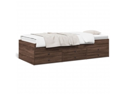 Maison Exclusive - Sofá Cama Con Cajones Sin Colchón Roble Marrón 90x200 Cm